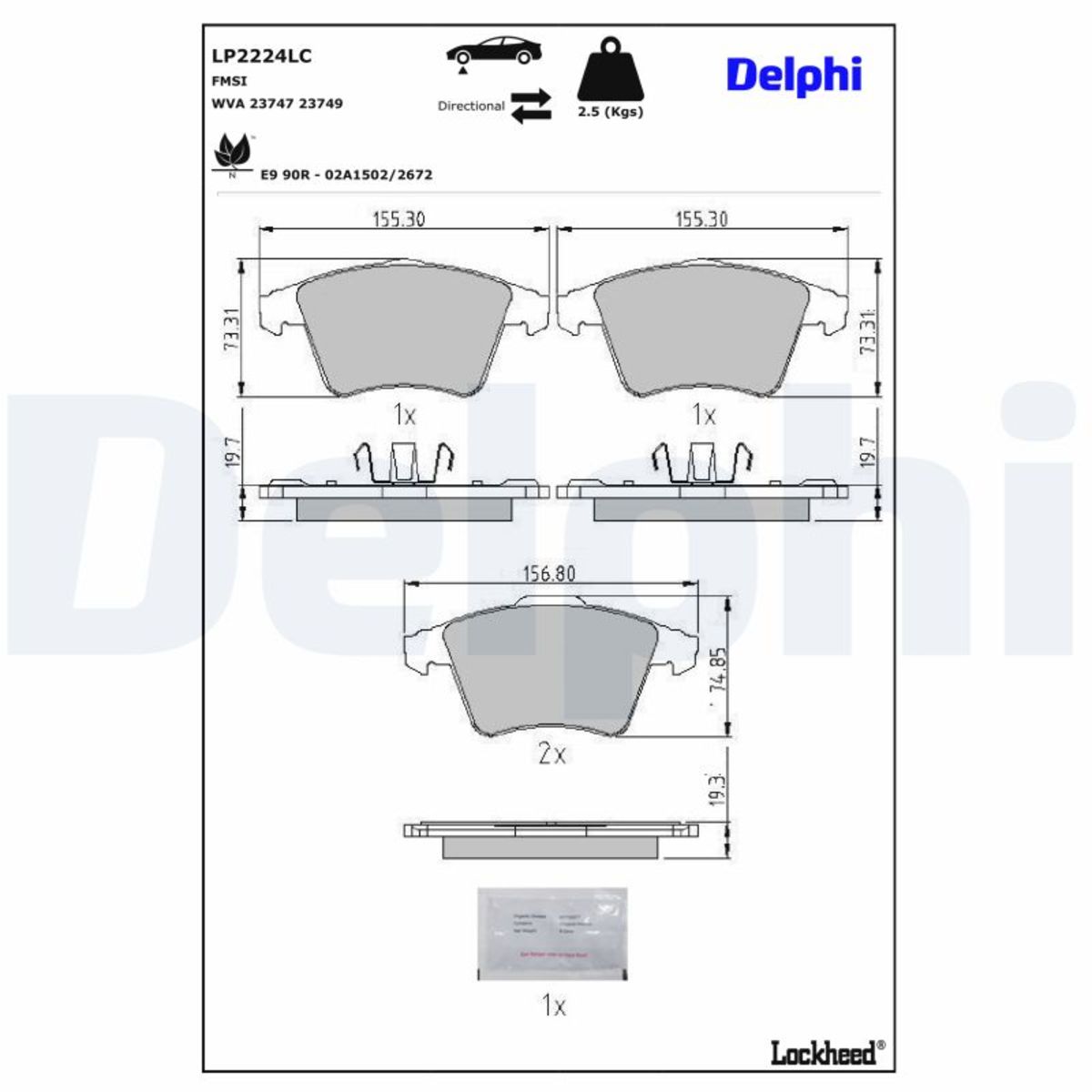 Bremsbelagsatz DELPHI LP2224LC