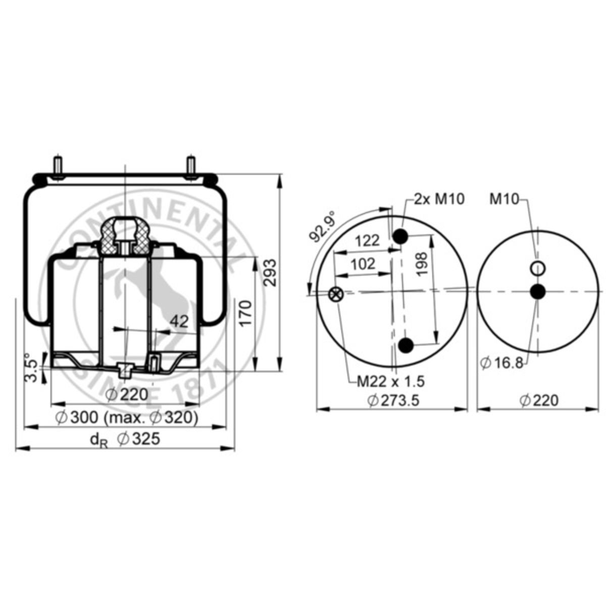 Image of Balgen voor de luchtvering CONTINENTAL 6751 N P02 L