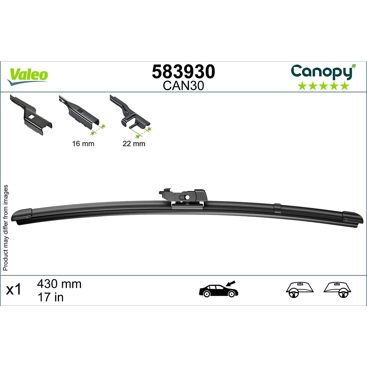 Image of Wisserblad  Canopy , 430mm, Voor, 1 Stuk