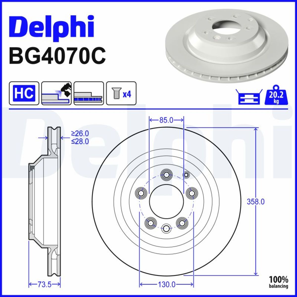 Bremsscheibe DELPHI BG4070C