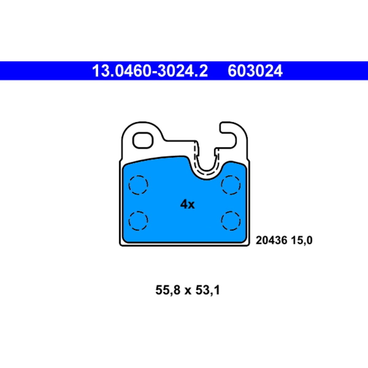 Kit pastiglie freno, Freno a disco ATE 13.0460-3024.2 - Immagine 5