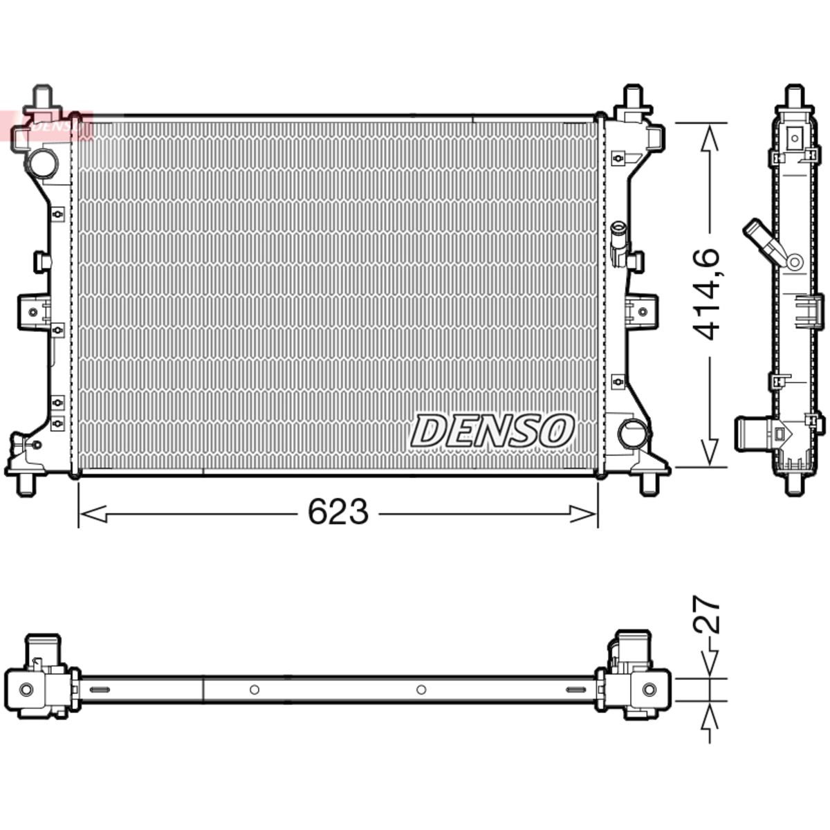 Denso Kühler, Motorkühlung Größe 27.0 Drm47039