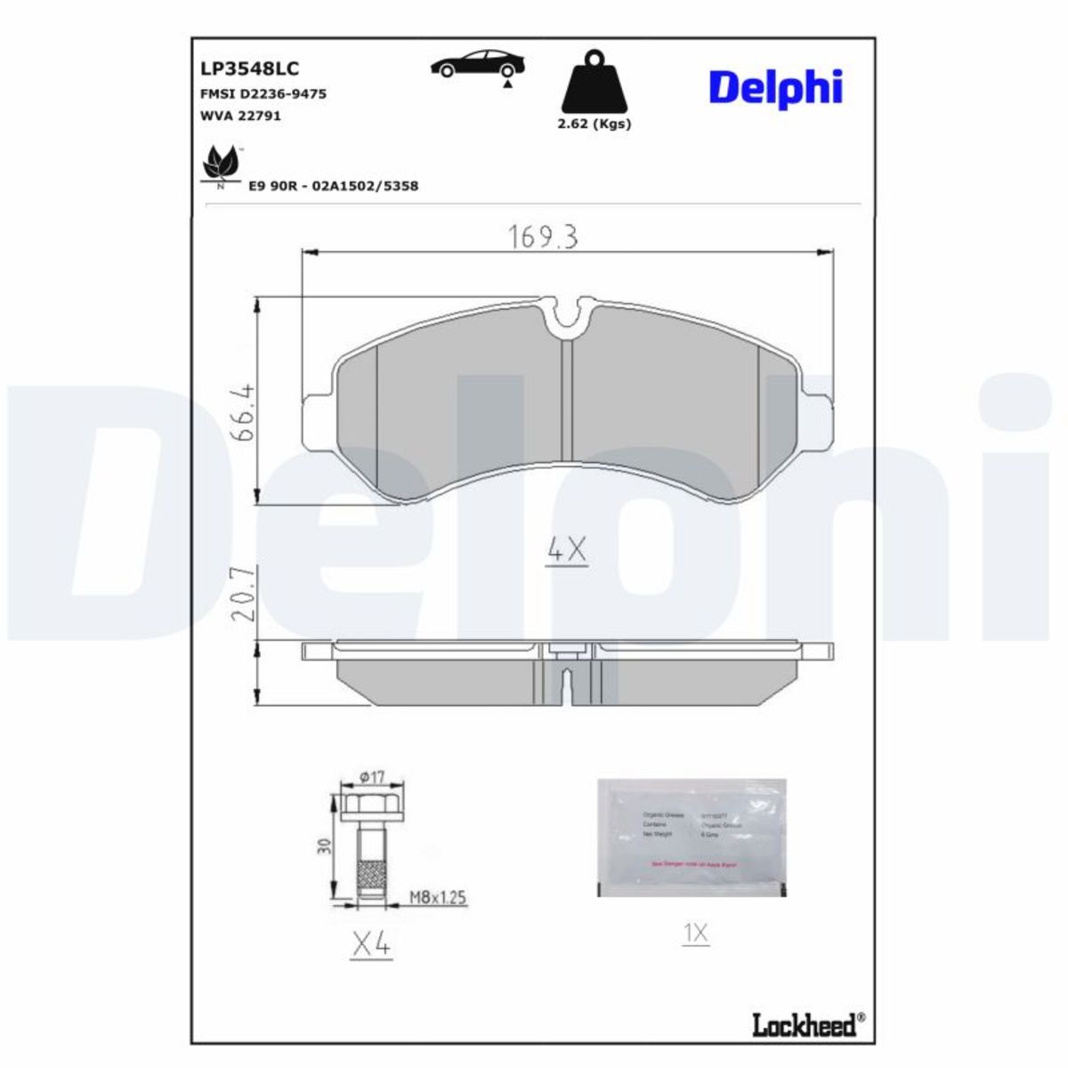Bremsbelagsatz DELPHI LP3548LC