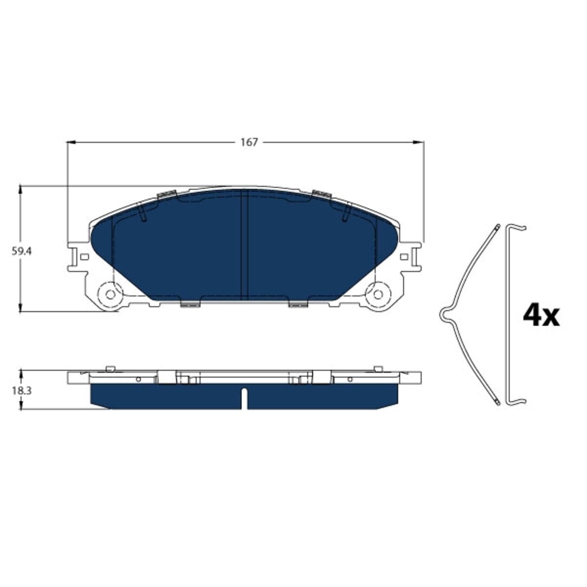 Trw Remblok Set, Schijfrem Electric Blue Gdb3484bte