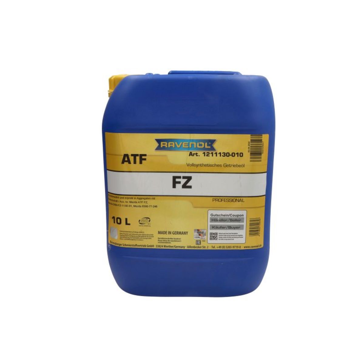Huile pour transmission automatique RAVENOL 1211130 RAV ATF FZ 10L