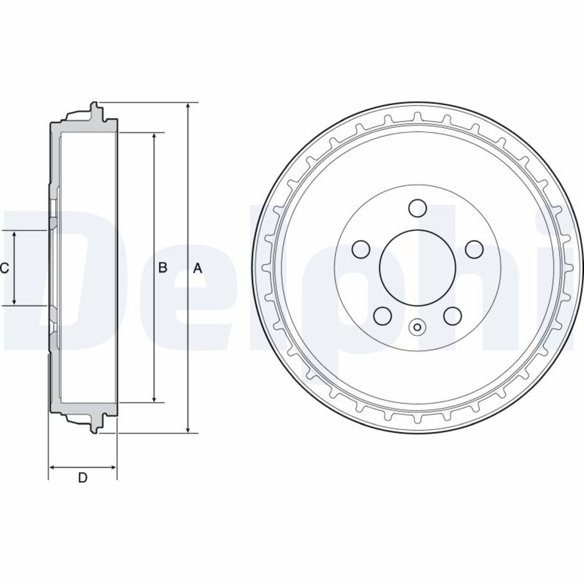 Für DELPHI BF564 Brake drum BF564 Brake drum rear fits: AUDI A1, A1 ALLSTREET, - Bild 6