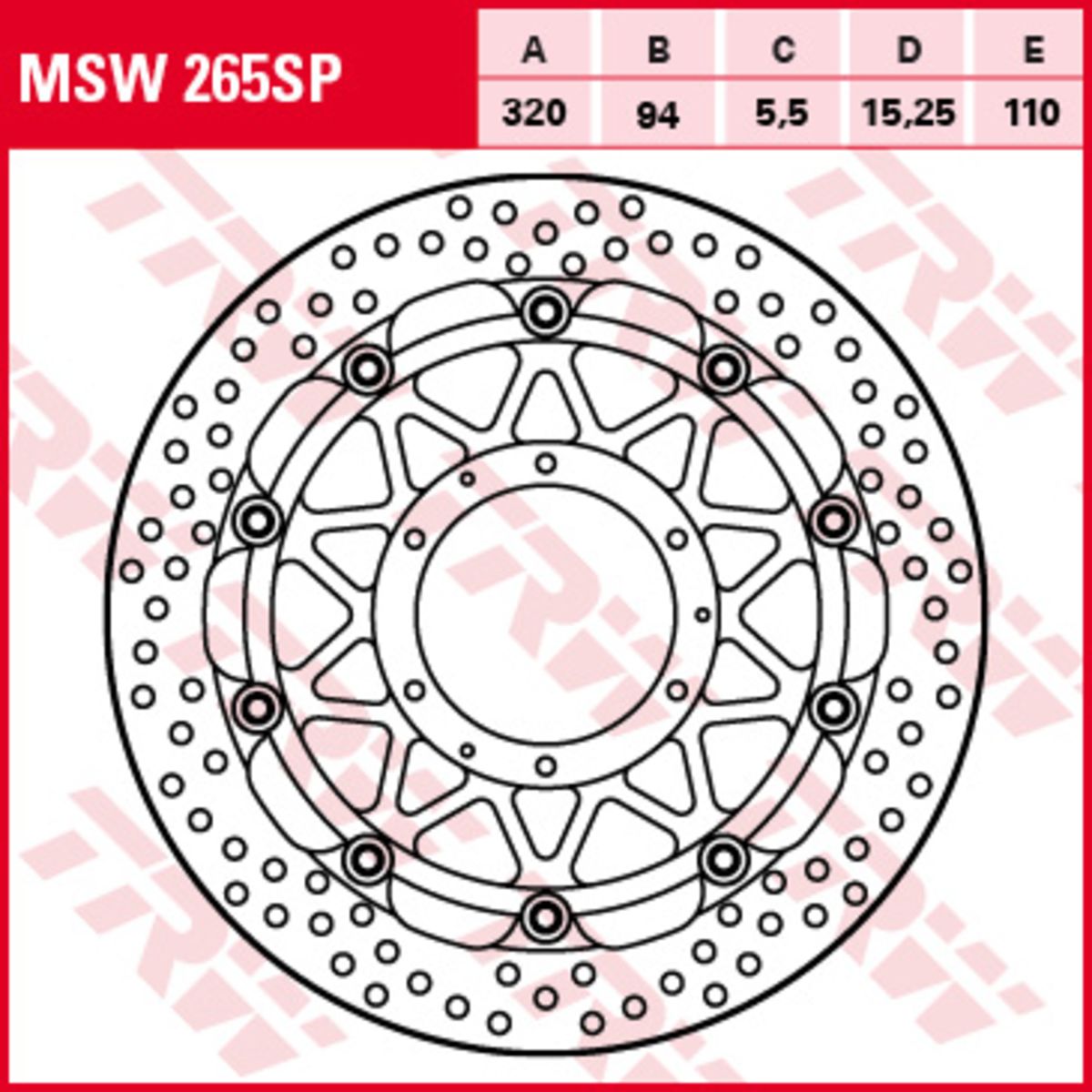 Disco freno TRW MSW265SP, 1 Pezzo