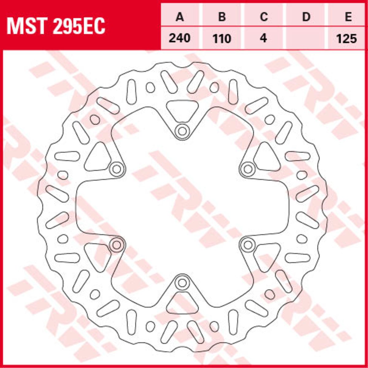 Disco freno TRW MST295E, 1 Pezzo