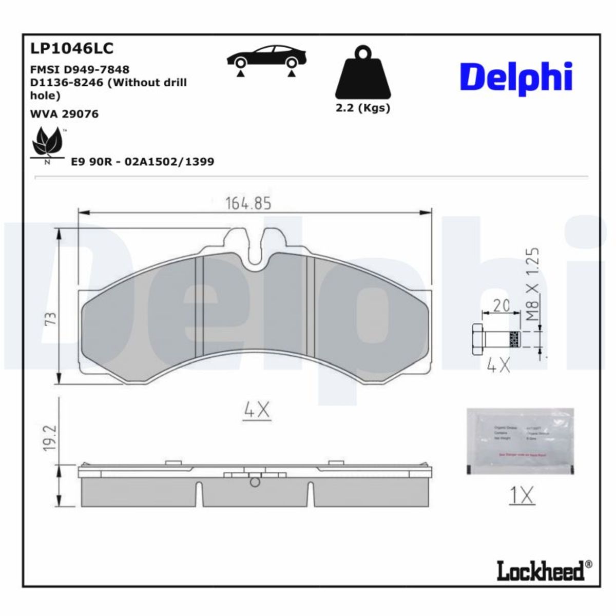 Bremsbelagsatz DELPHI LP1046LC