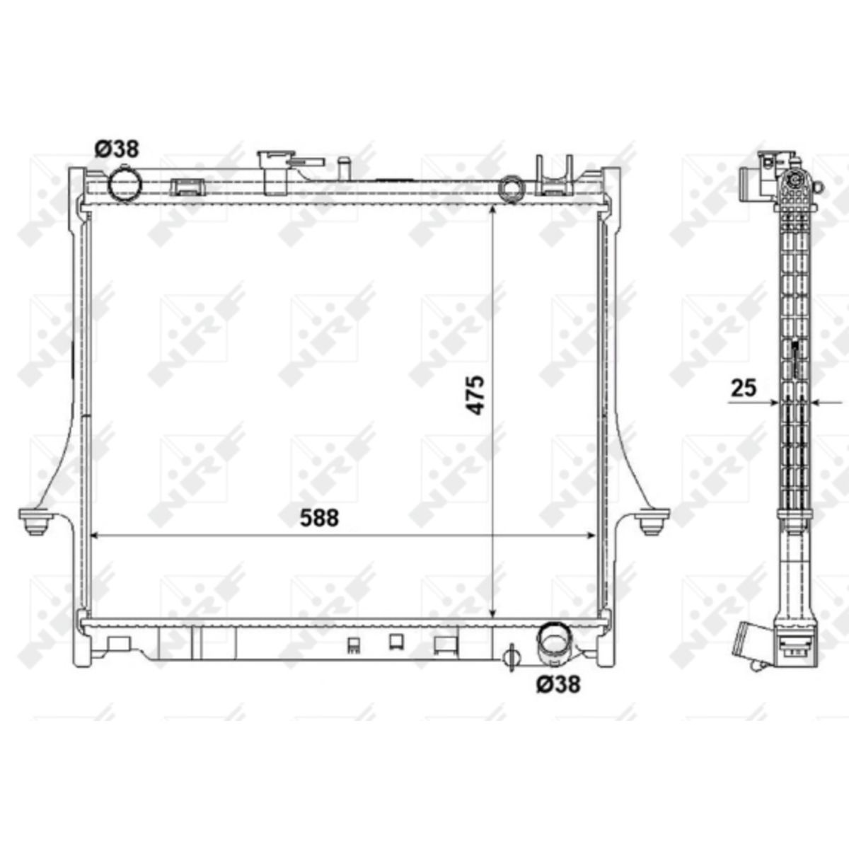 Nrf Radiatore, Batteria Di Avviamento 53055