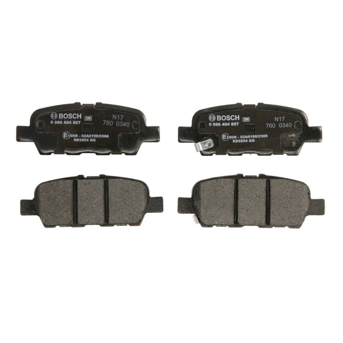 Pastiglie freno Low-Metallic 0 986 494 857 BOSCH per NISSAN INFINITI RENAULT - Immagine 6