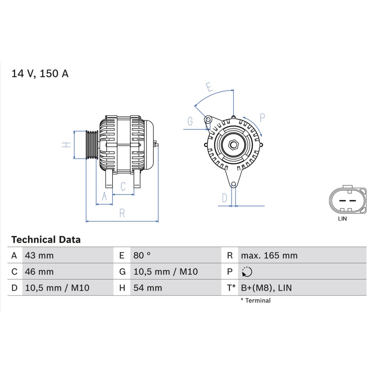 Bosch Alternateur 0 986 081 190