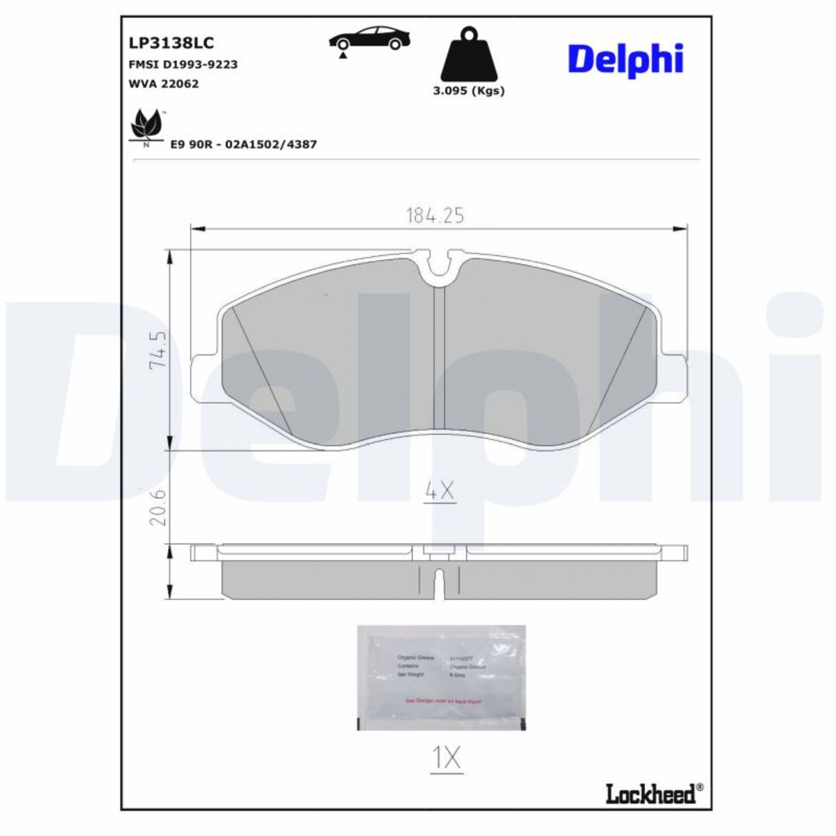 Bremsbelagsatz DELPHI LP3138LC
