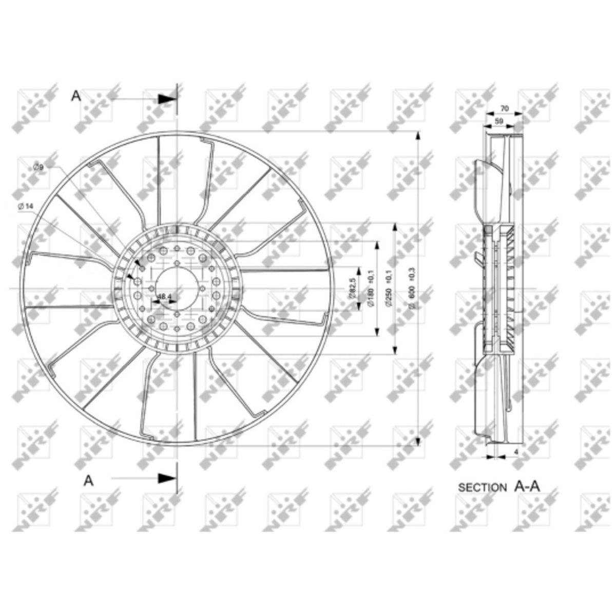 Nrf Ventilatorwiel, Motorkoeling 49833