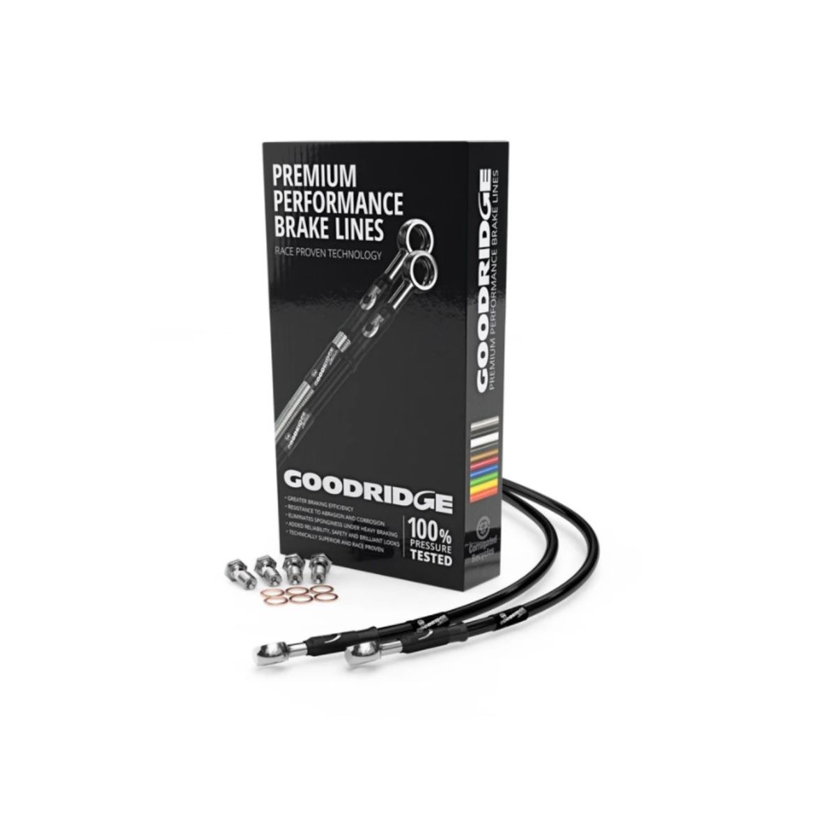 Bremsschaluch Stahlgeflecht GOODRIDGE YA1019-2F/1RP-BK