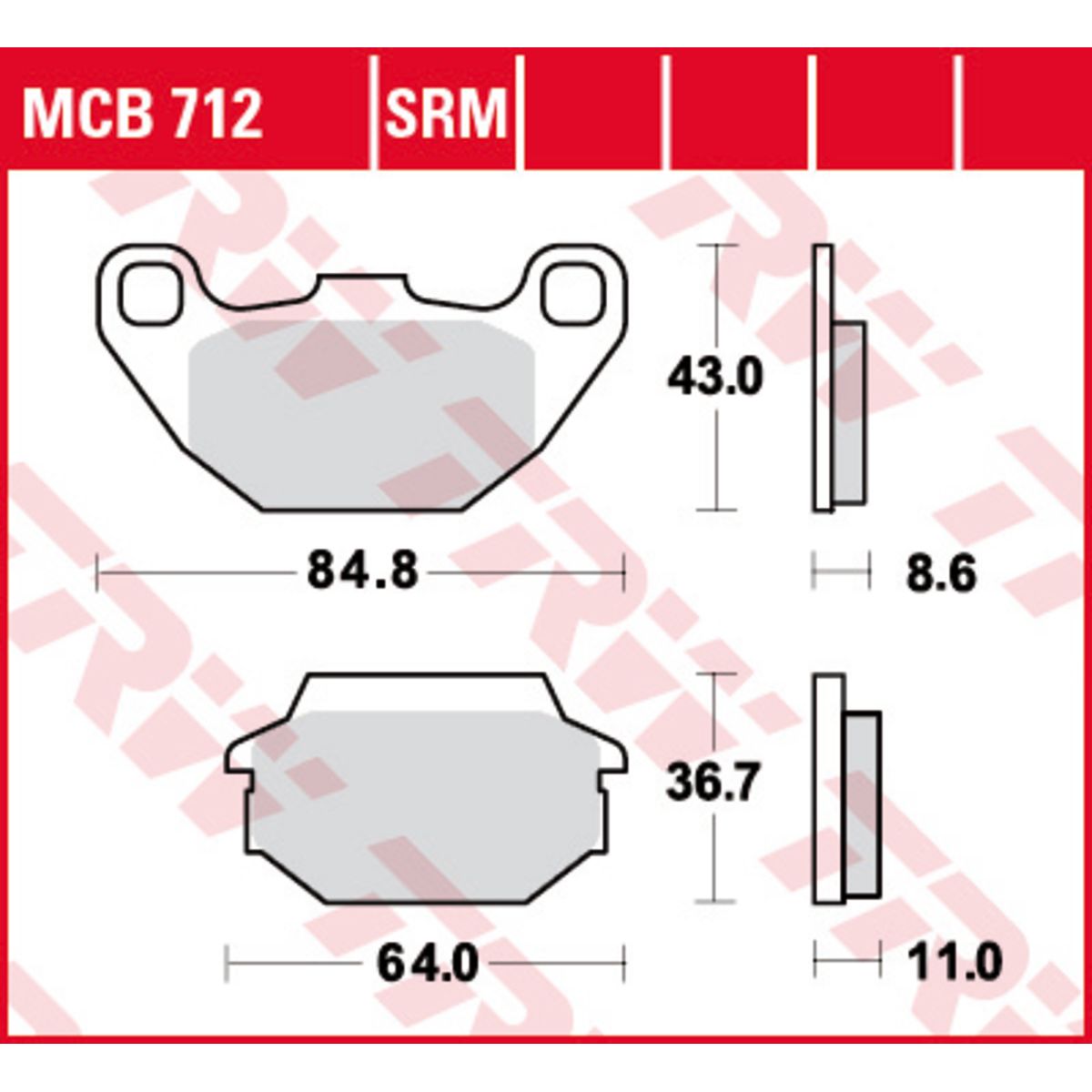 Set di pastiglie freno TRW MCB712SRM