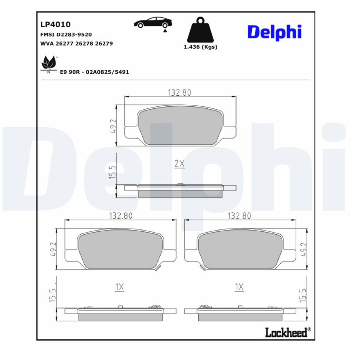 Für DELPHI LP4010 Brake Pad Set, disc brake LP4010 Brake pads set rear , fits: - Bild 7