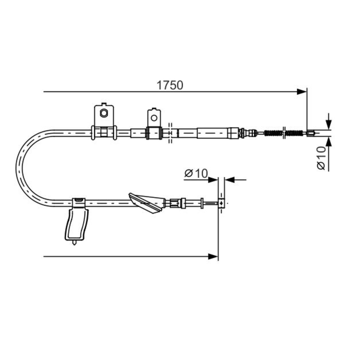 Cavo di trazione, freno di stazionamento BOSCH 1 987 482 351 destro