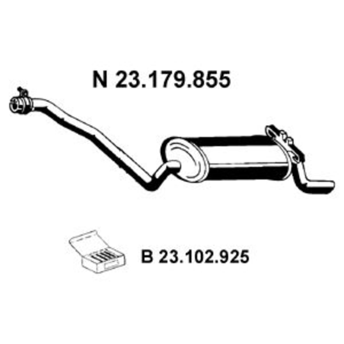 23.179.855 EberspächerEndschalldämpfer Hinten u.a für Mercedes-Benz