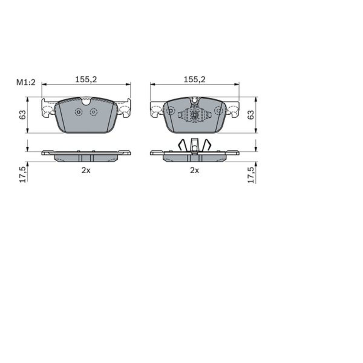 Set di pastiglie freno BOSCH 0 986 424 333, anteriore
