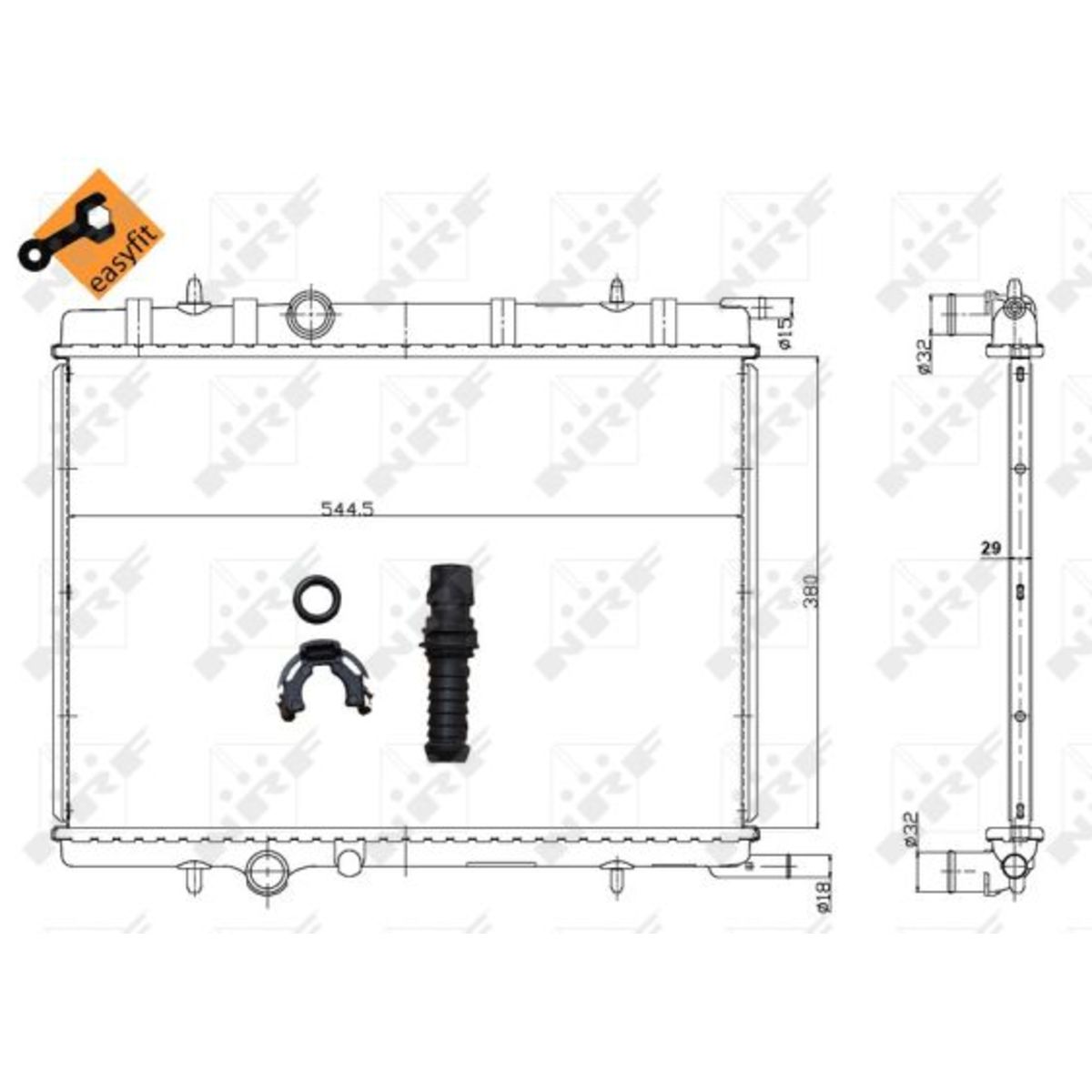 Radiator, motorkoeling