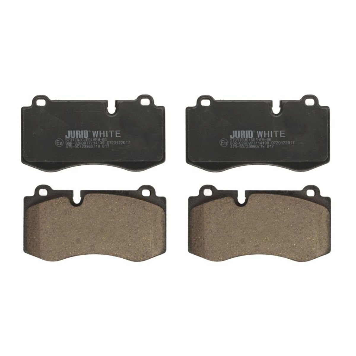 Bremsbelagsatz JURID WHITE 573178JC, Vorne, Keramik