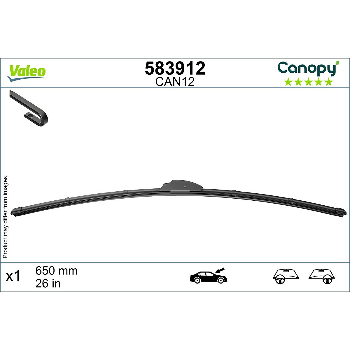 Wisserblad  Canopy , 650mm, Voor, 1 Stuk
