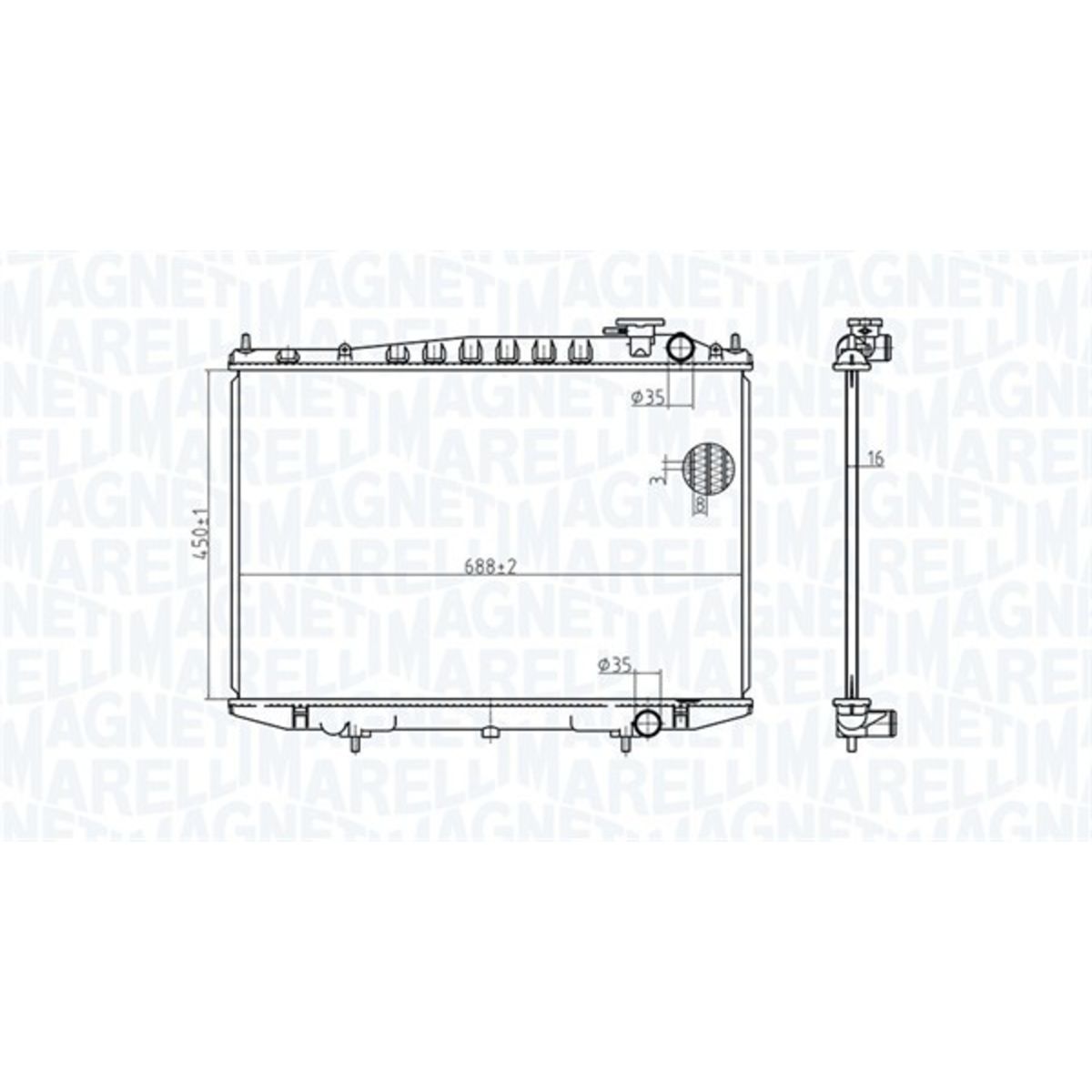Magneti Marelli Radiator, Motorkoeling 350213174500