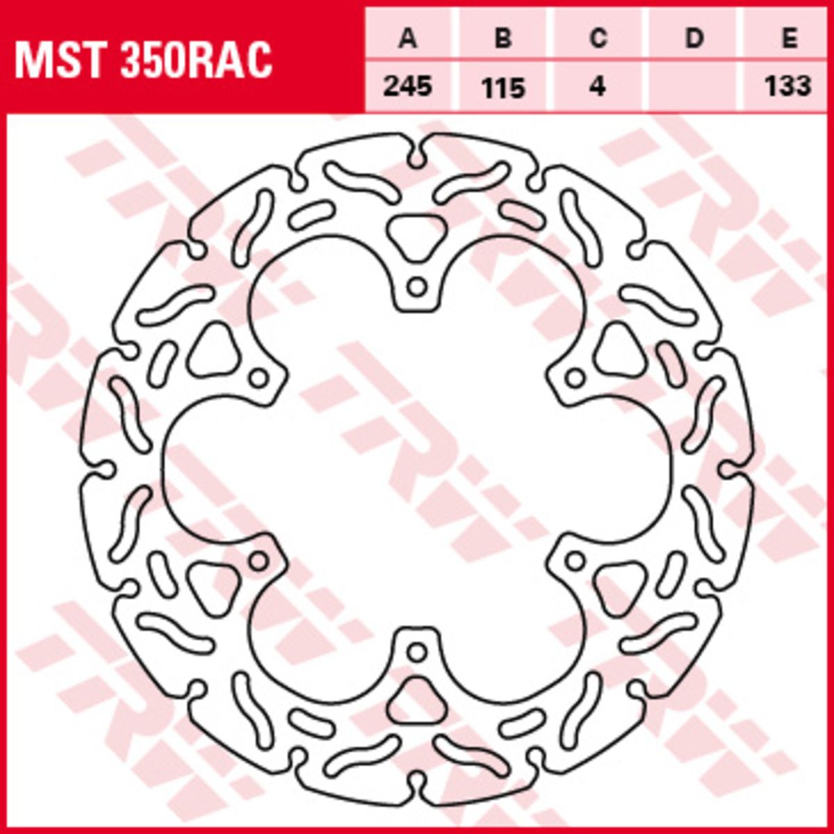 Disco freno TRW MST350RAC, 1 Pezzo