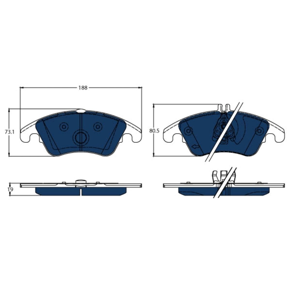 Trw Remblokset, Schijfrem Electric Blue Gdb1737bte