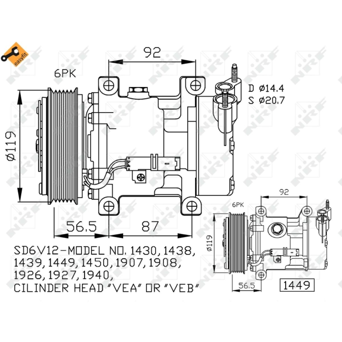Nrf Compresor, Aire Acondicionado Easy Fit 32227