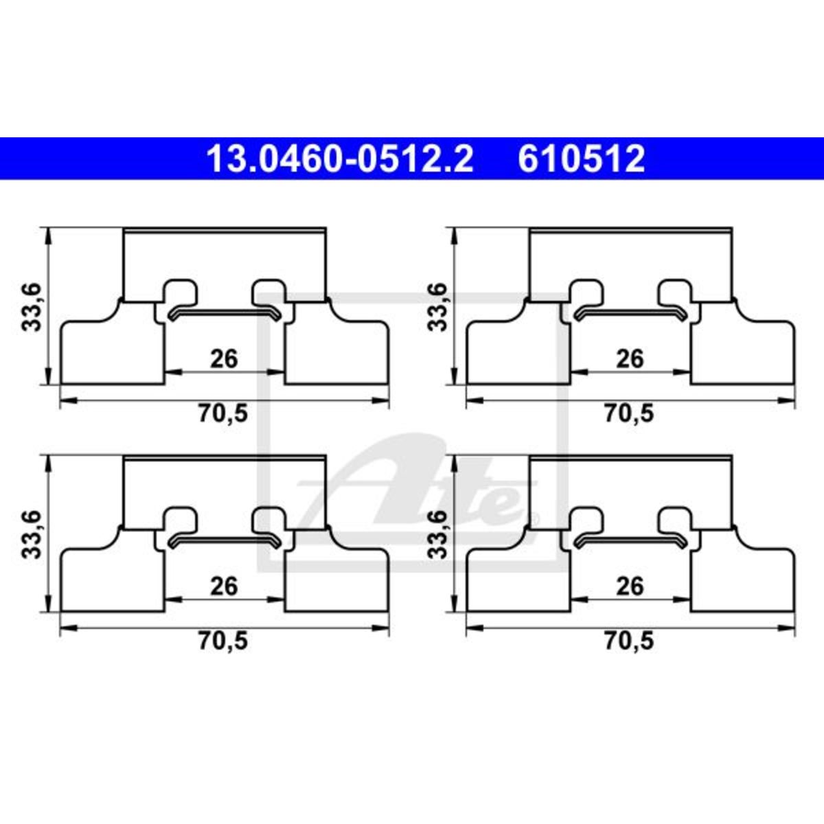 Ate Toebehorenset, schijfremblok  13.0460-0512.2
