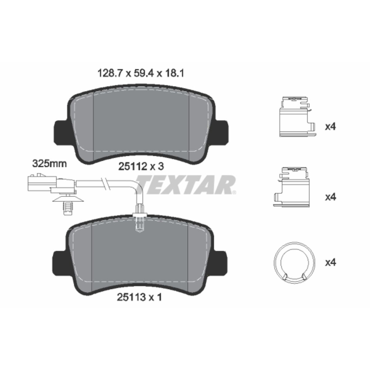 Bremsbelagsatz TEXTAR 2511209