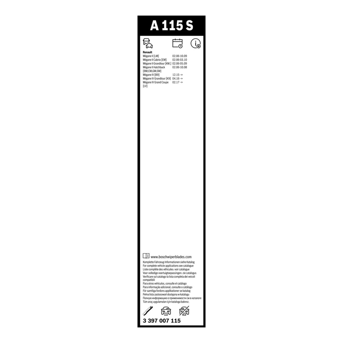Scheibenwischer BOSCH Aerotwin A115S, 600/450mm Vorne, 2 Stück - Bild 7 von 10
