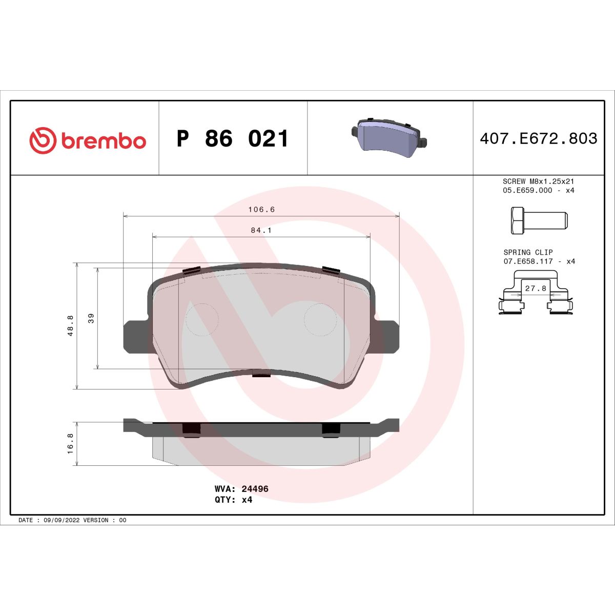 Image of Remblokset  Xtra , achter