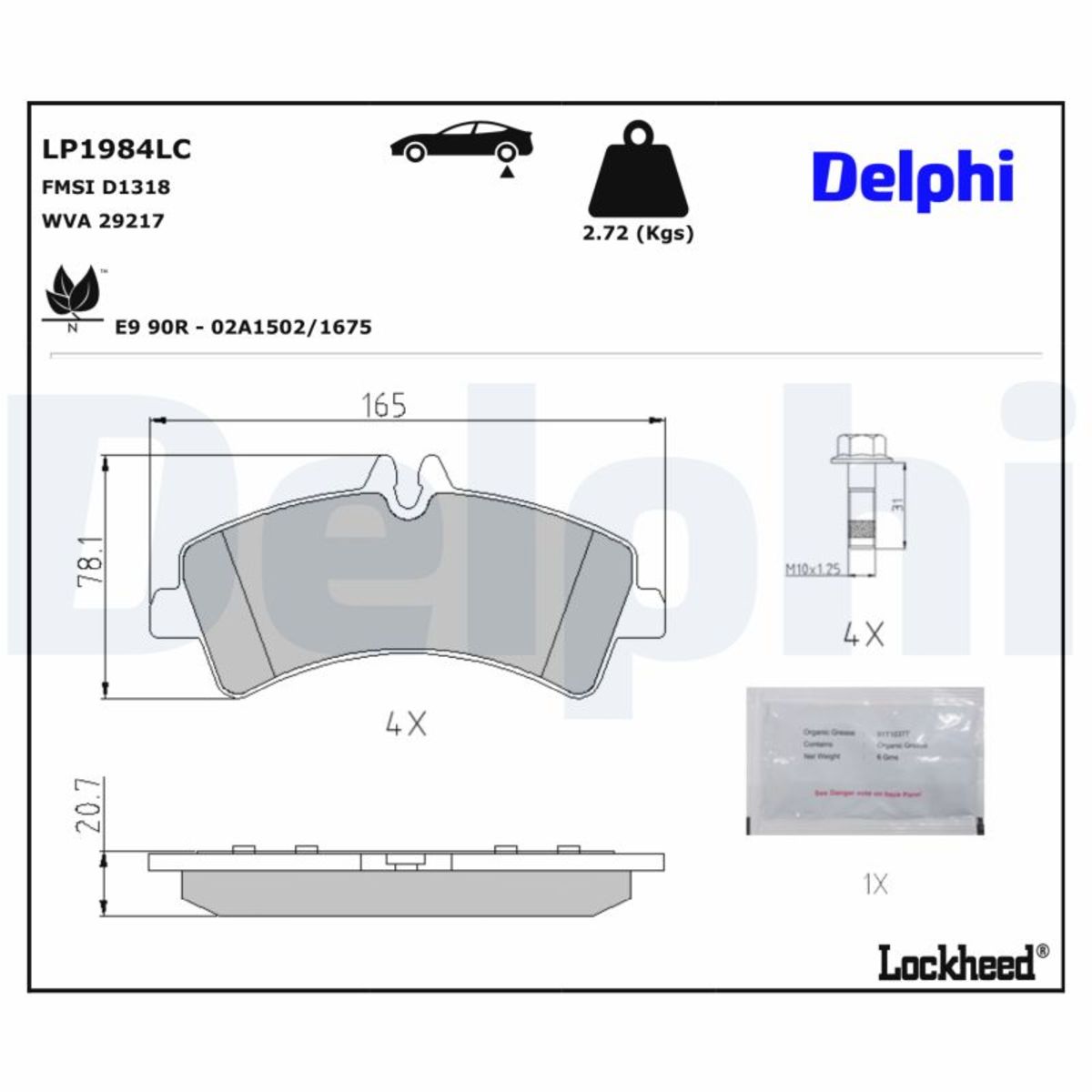 Bremsbelagsatz DELPHI LP1984LC