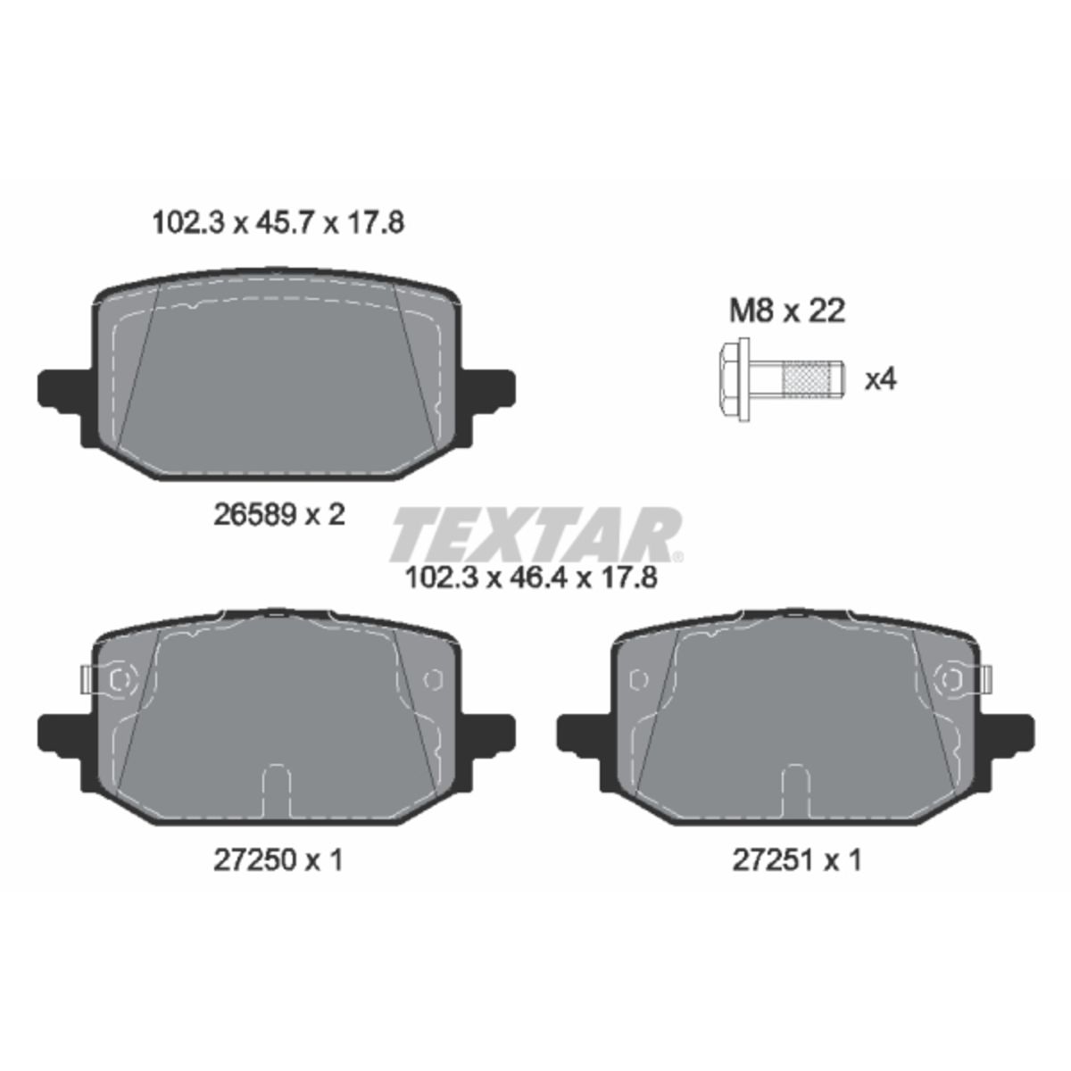 Bremsbelagsatz TEXTAR 2658903