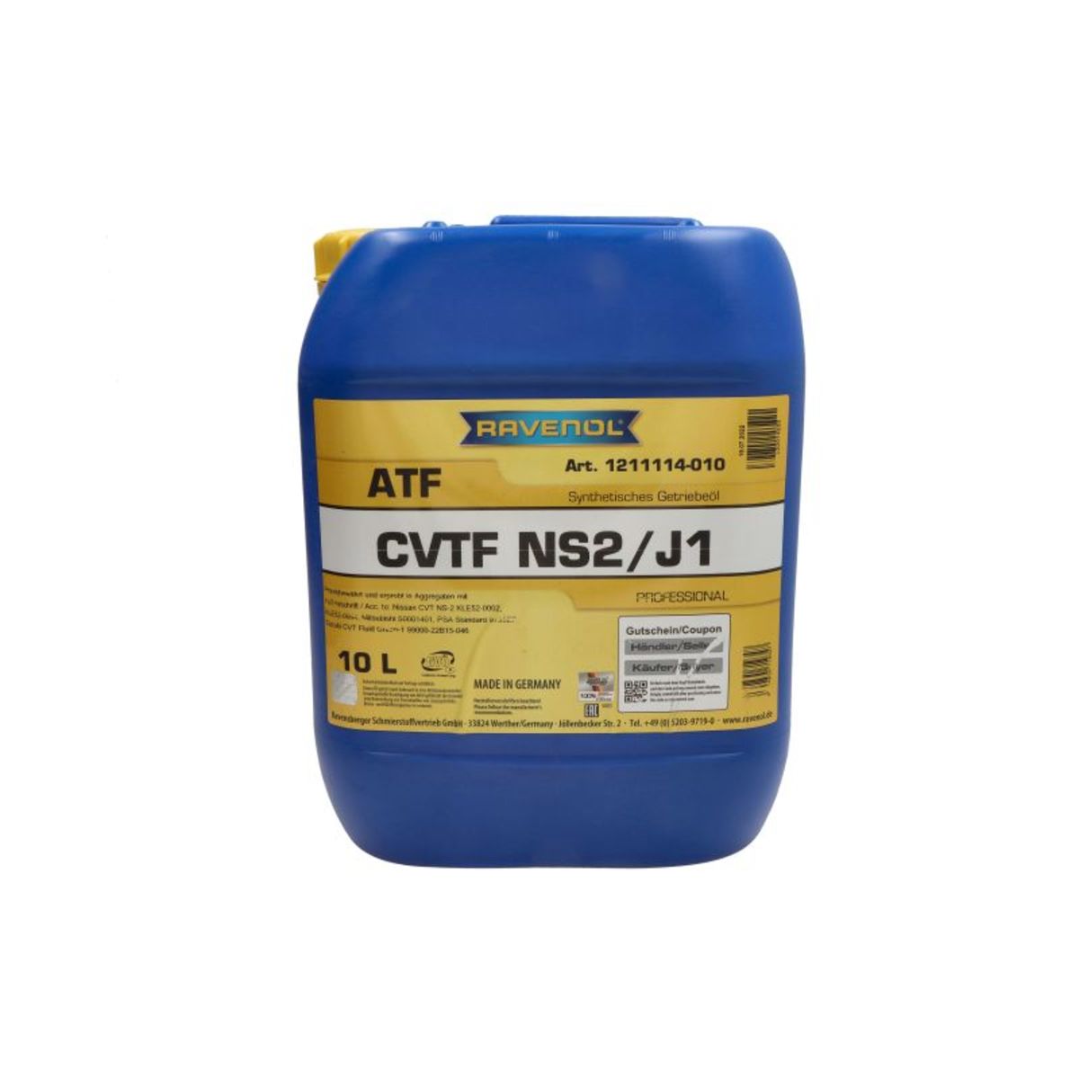 Huile de transmission RAVENOL 1211114 CVTF NS2/J1 10L