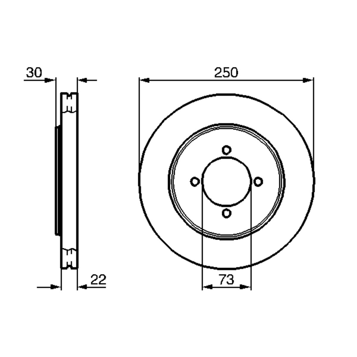 Bremsscheibe BOSCH 0 986 478 458 vorne, bel&uuml;ftet, 1 St&uuml;ck