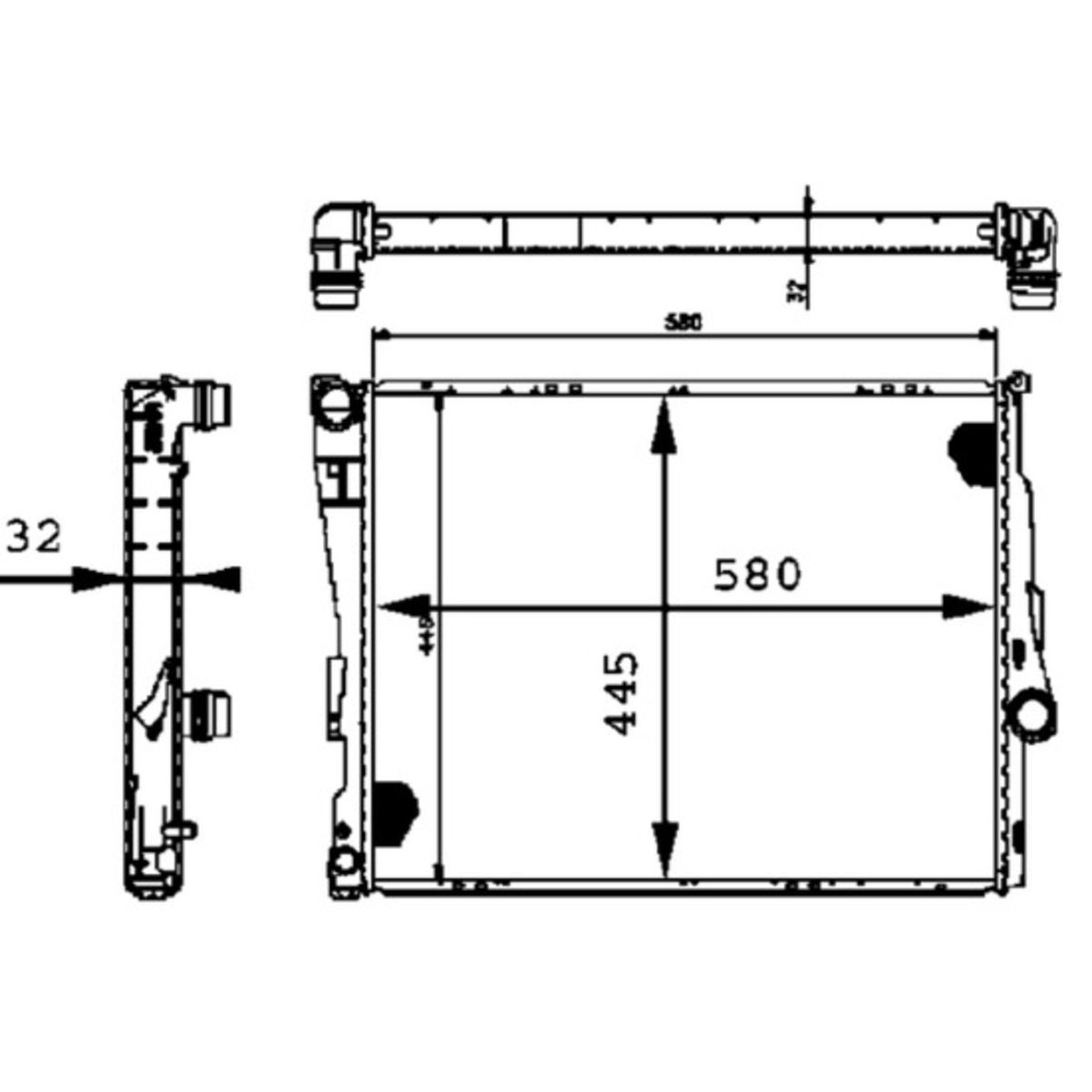 Kühler, Motorkühlung MAHLE CR 458 000P für BMW