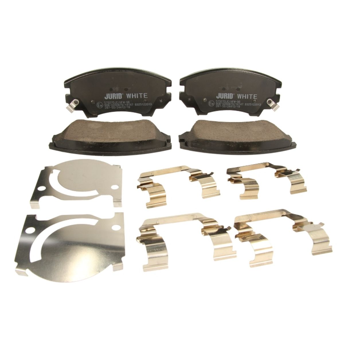 Bremsbelagsatz JURID WHITE 573270JC, Keramik, Vorne, Warnkontakt