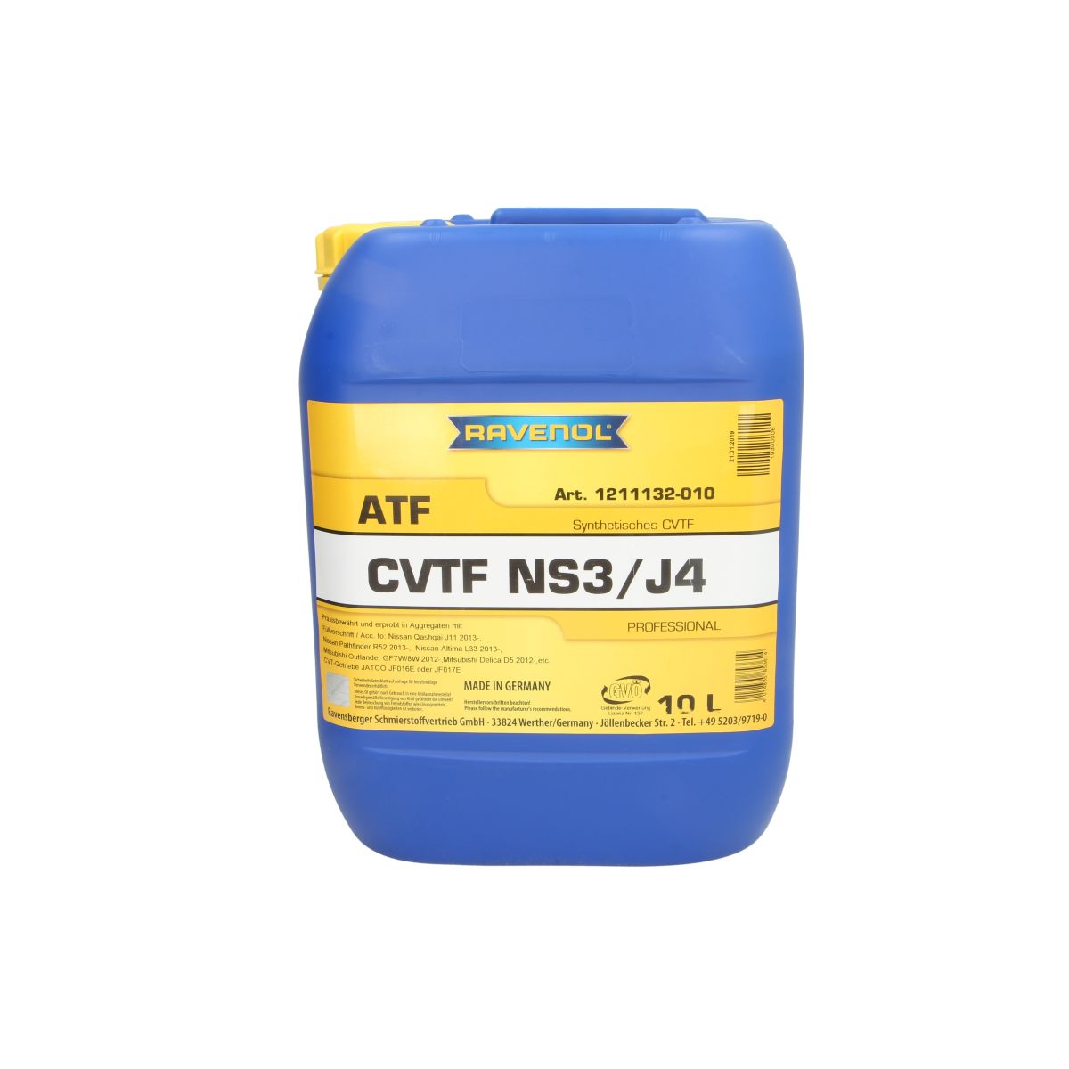 Huile de transmission RAVENOL 1211132 ATF CVTF NS3/J4 10L