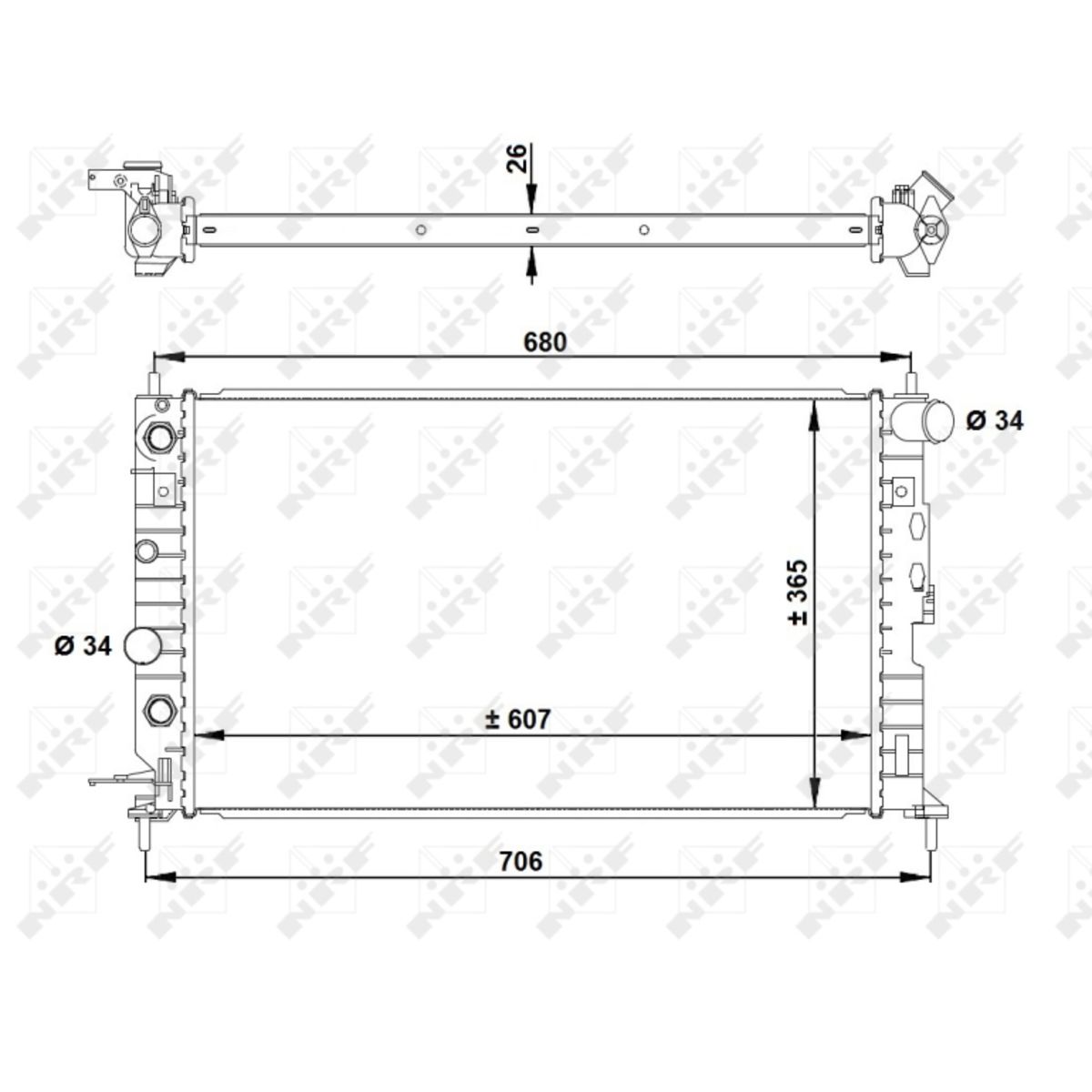 Radiateur, refroidissement du moteur Classe économique NRF 50219A