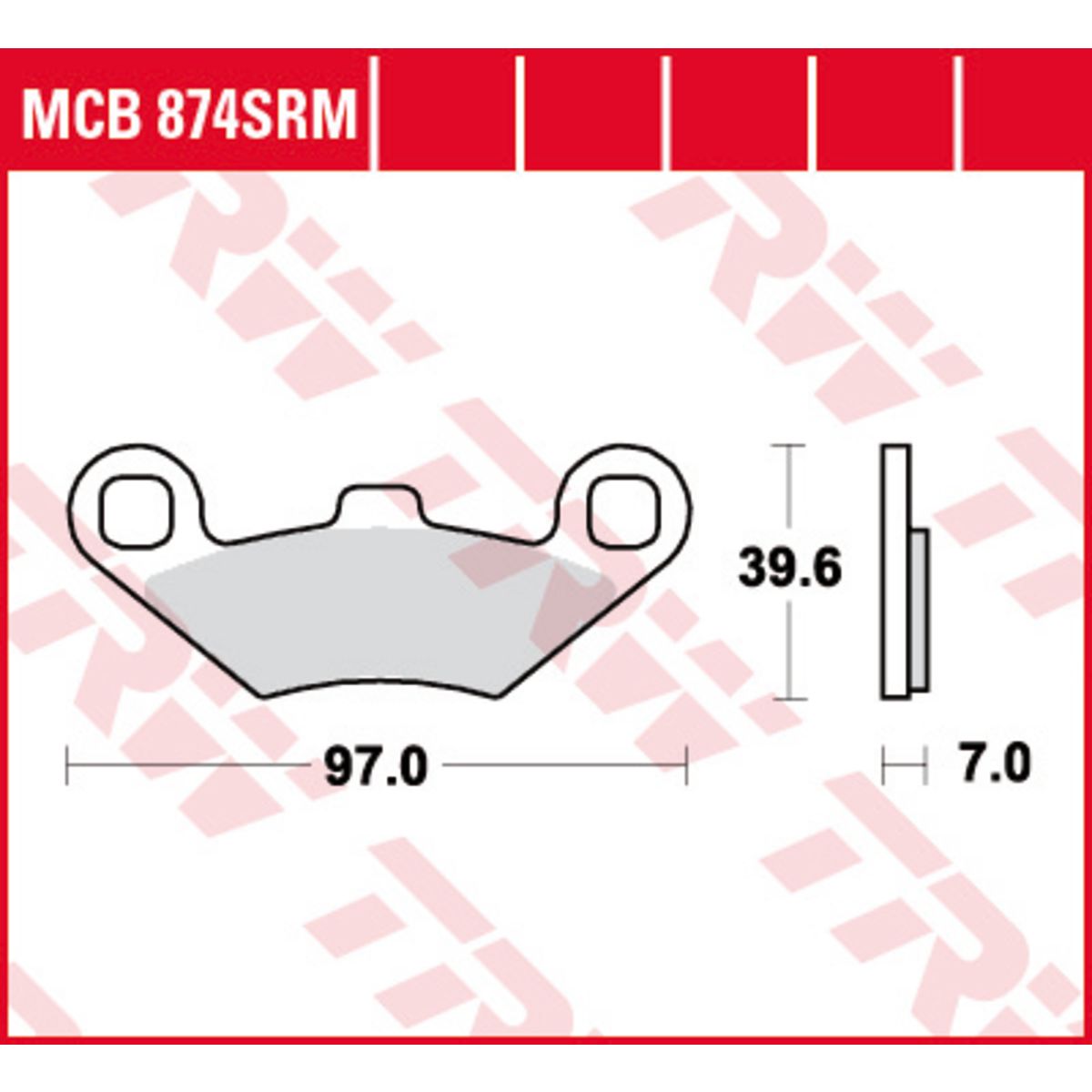 Jeu de plaquettes de frein TRW MCB874SRM