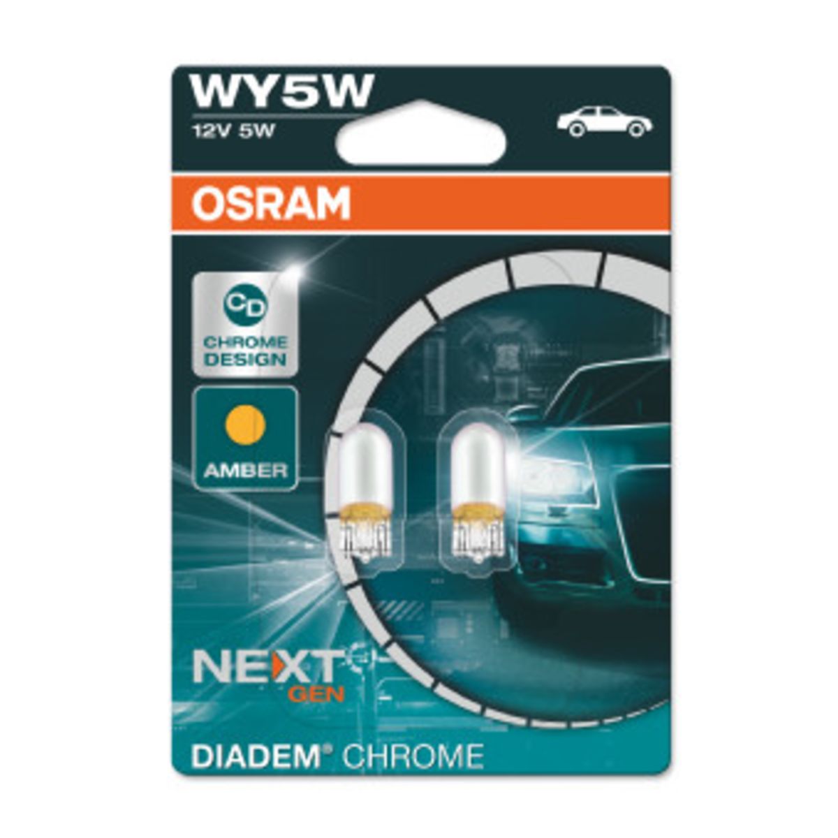 Image of P27/7w lamp  WY5W Diadem Chrome NextGen 12V, 2 Stuk