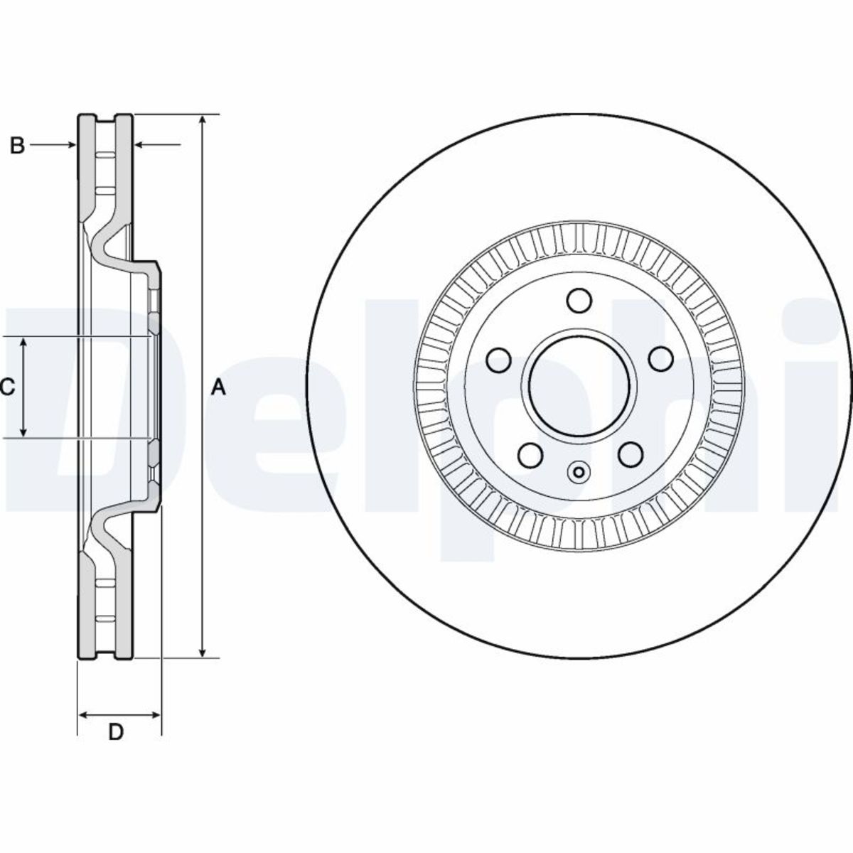 Bremsscheibe DELPHI BG9171C vorne, bel&uuml;ftet, hochkarbonisiert, 1 St&uuml;ck
