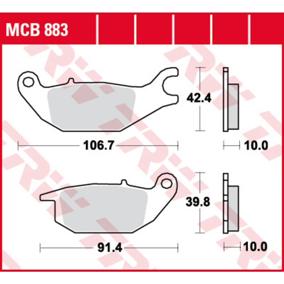Bremsbelagsatz, ohne Straßenzulassung TRW MOTO MCB883