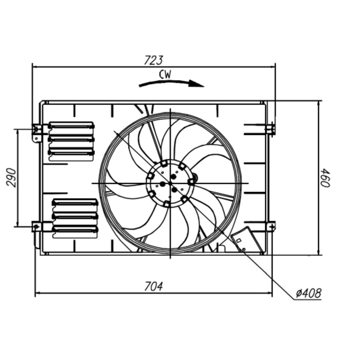 Koelventilatorwiel, motorkoeling NRF 47925