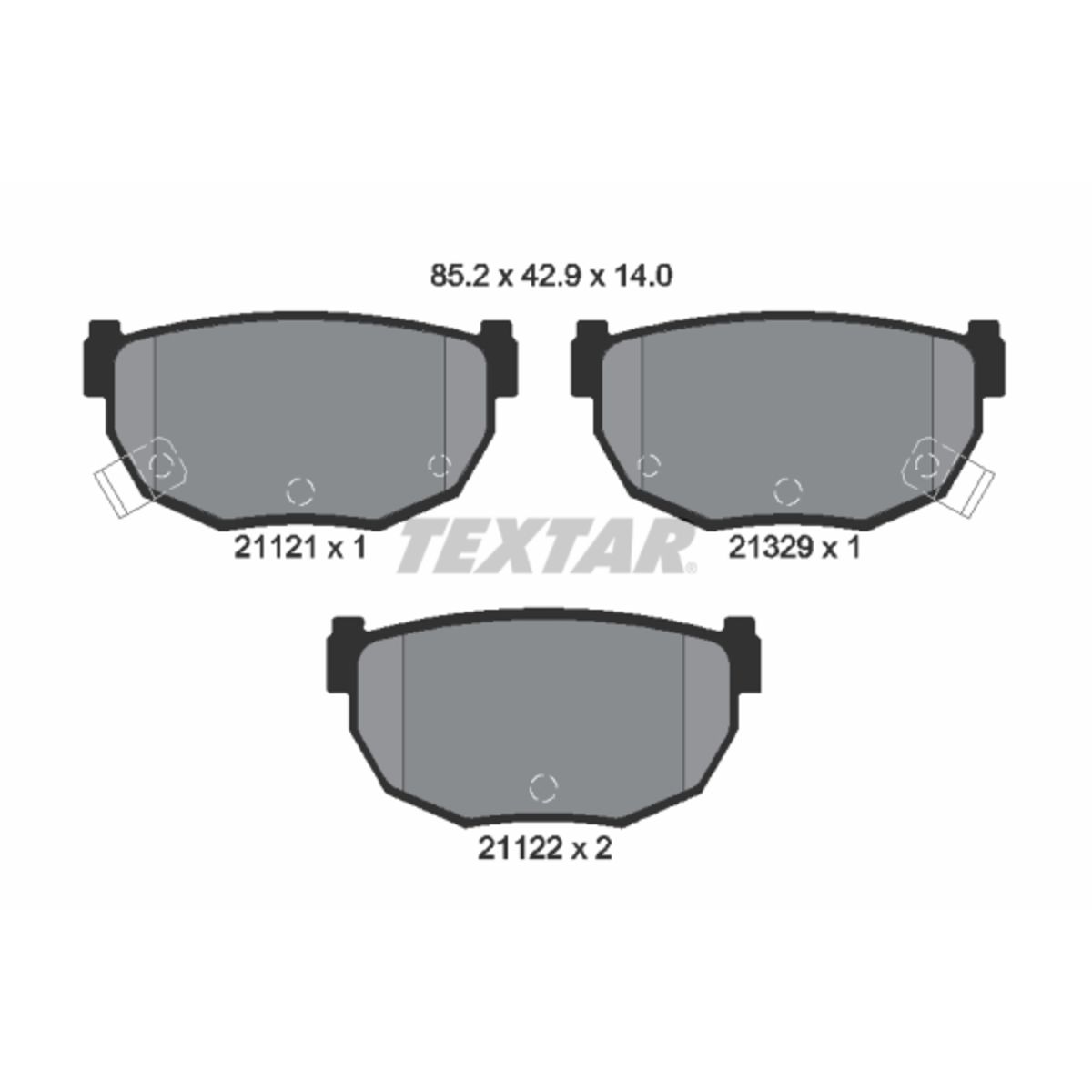 Bremsbelagsatz TEXTAR 2112102, Hinten