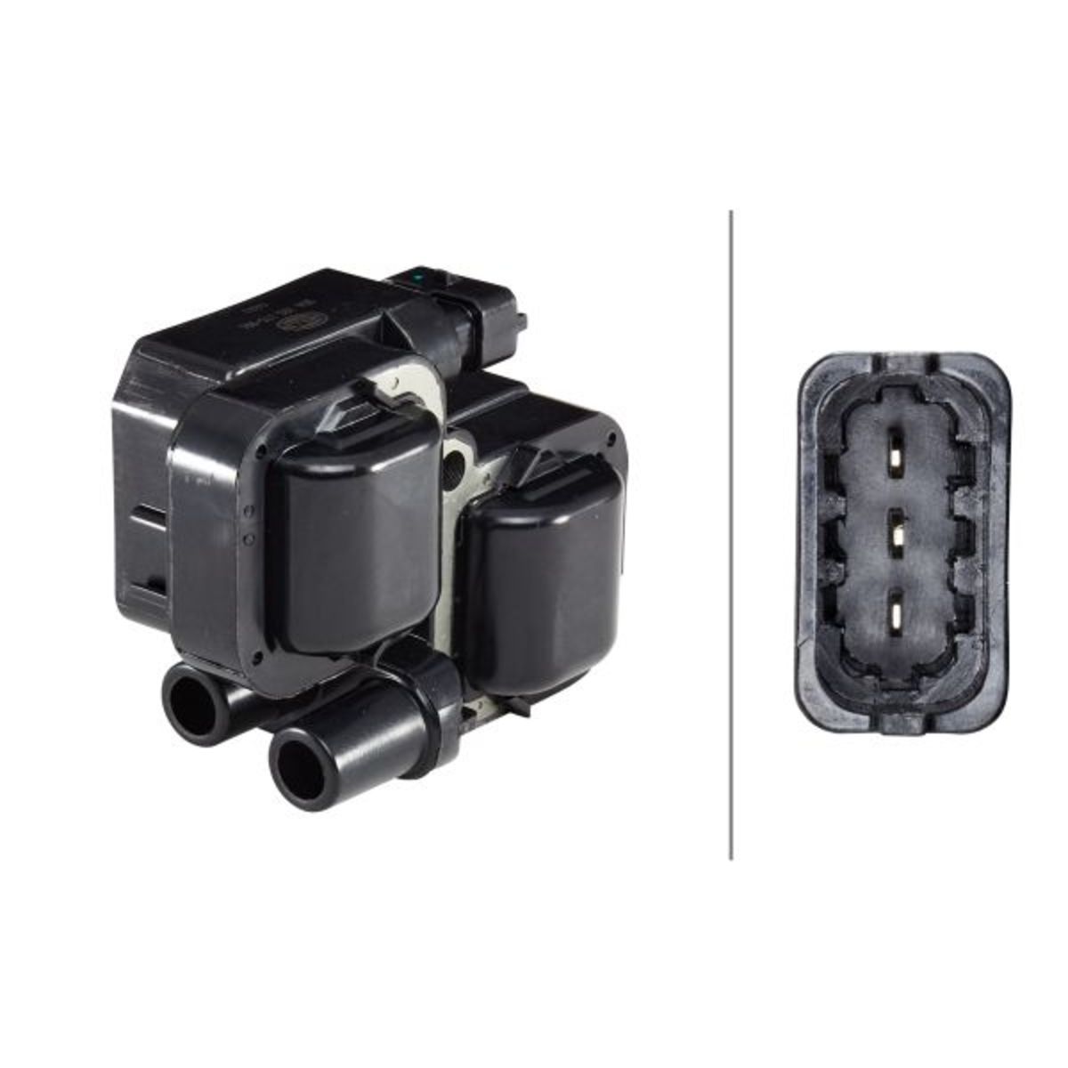 HELLA 5DA 193 175-341 Bobine - 12V - 2-polig - Blokbobine/Aansluituitvoering conform DIN - Geschroefd